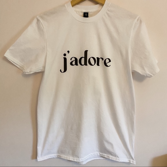 French J’adore Black White Minimalist Graphic Tee - Picture 3 of 7